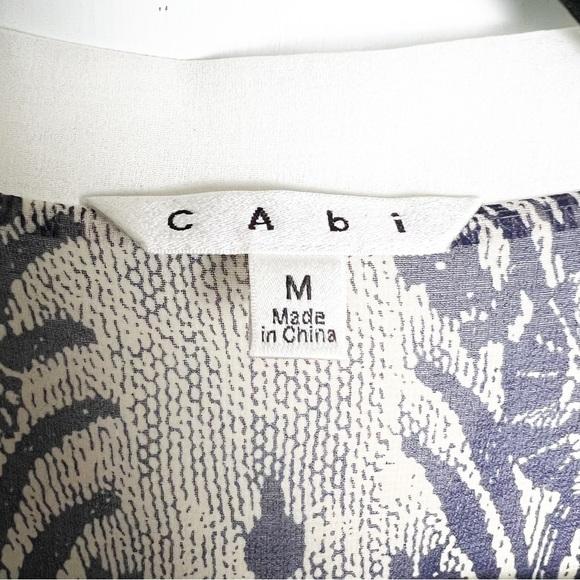 CAbi - Purple & White Sheer Blouse with Neck Ties - Sz. Med - Picture 3 of 7